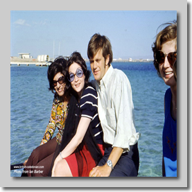 Geoff Walford posing with the Egyptian Hosties - Saudi Hadj March 1972